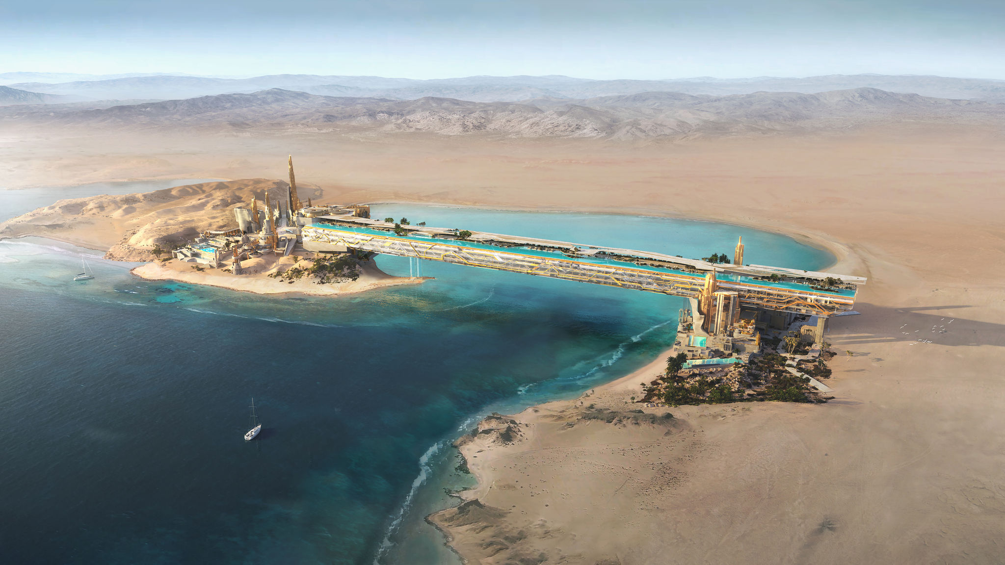 NEOM unveils Treyam an elevated resort boosting the world’s longest infinity pool 