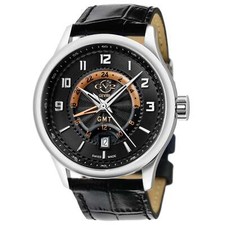 Men's Gevril GV2 Giromondo Black Dial Swiss Quartz Watch
