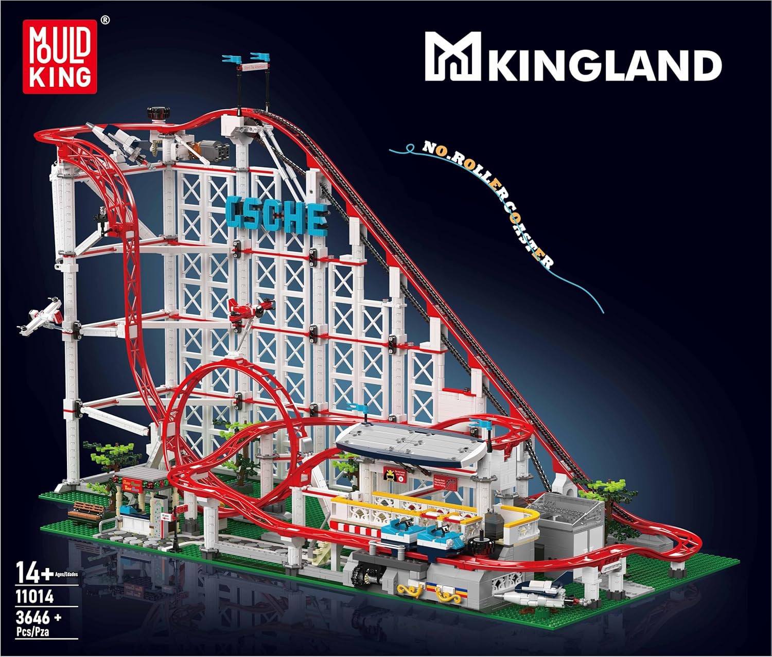 Mould King Motorized Roller Coaster Amusement Park Building Block Set