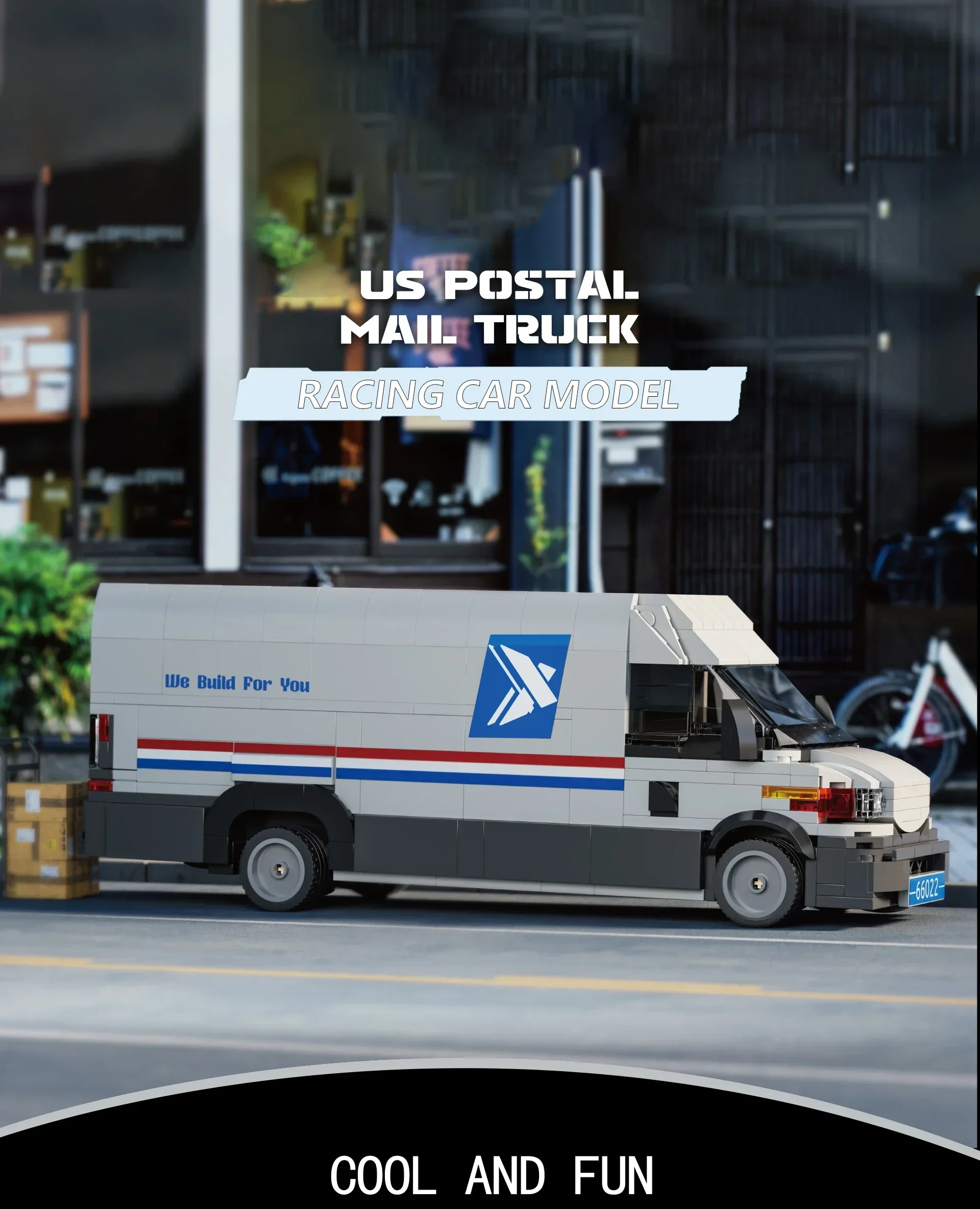 Kid's Xbert MOC American Postal Van Building Block Set