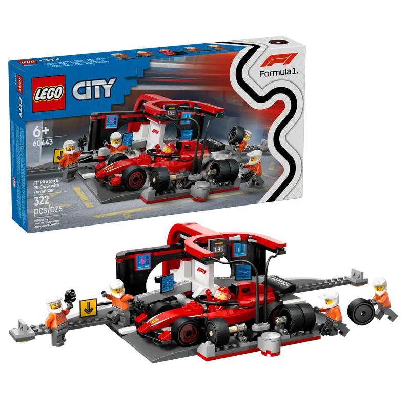 LEGO CITY: F1 Pit Stop & Pit Crew with Ferrari Car (60443)